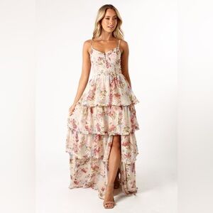 Petal & Pup Floral Maxi Dress - Pink and Cream